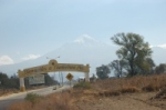 Arriving in Tlachichuca with1 Orizaba in background. 