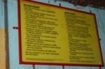 Warning sign in hut.