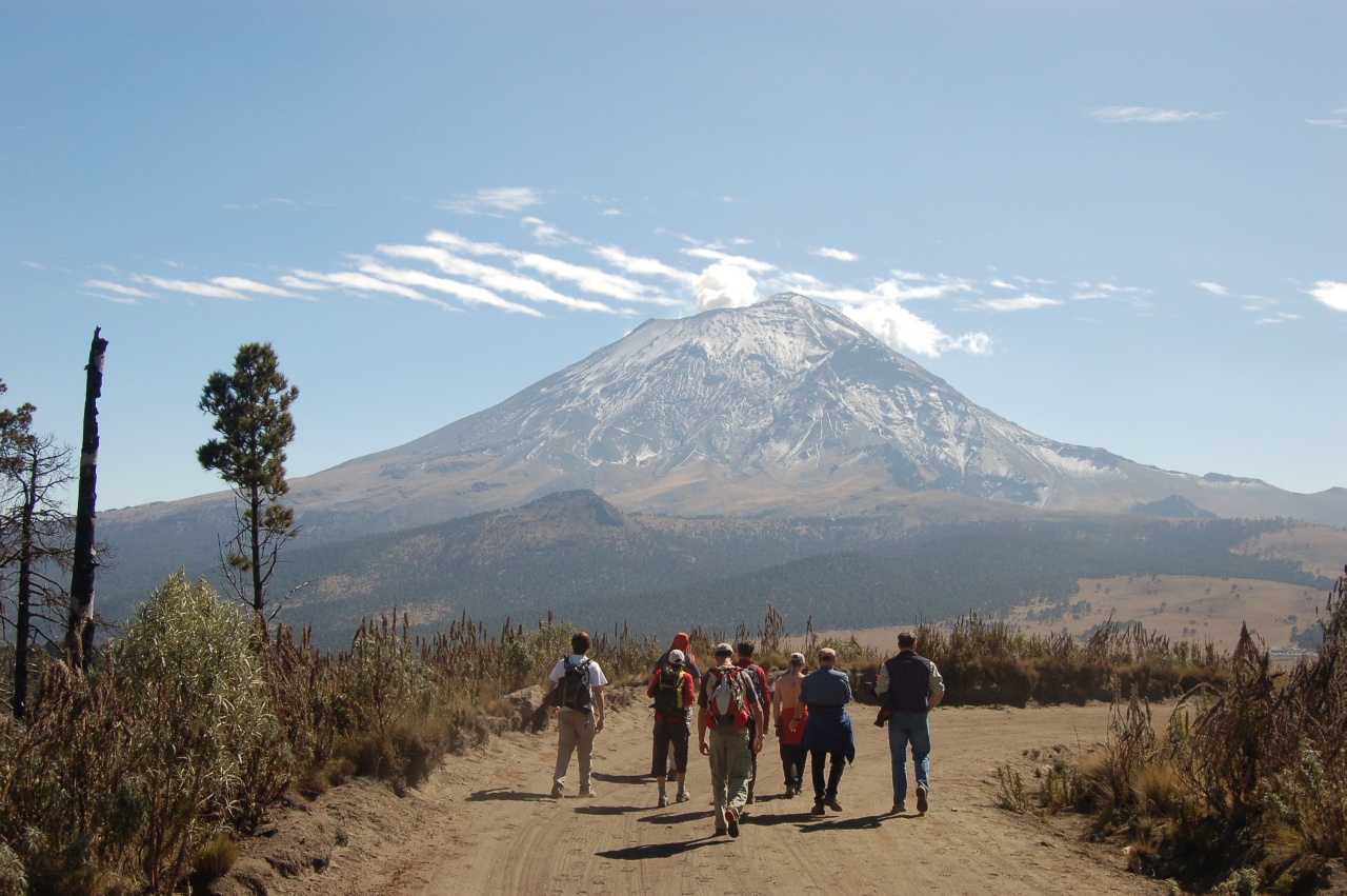 On acclimatization hike with Popo (active volcano) in background.  1/6/06  1:57pm
