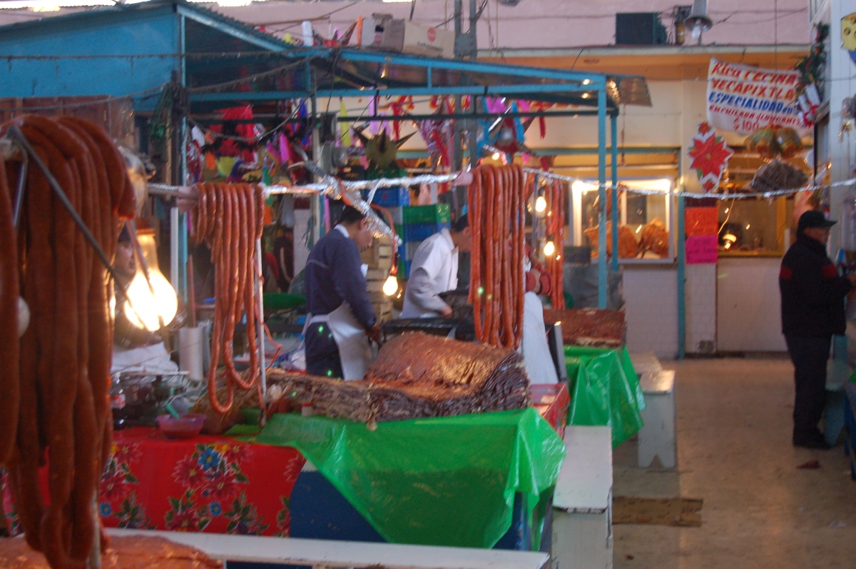 Meat market in Amecameca.  1/7/06  12:36pm