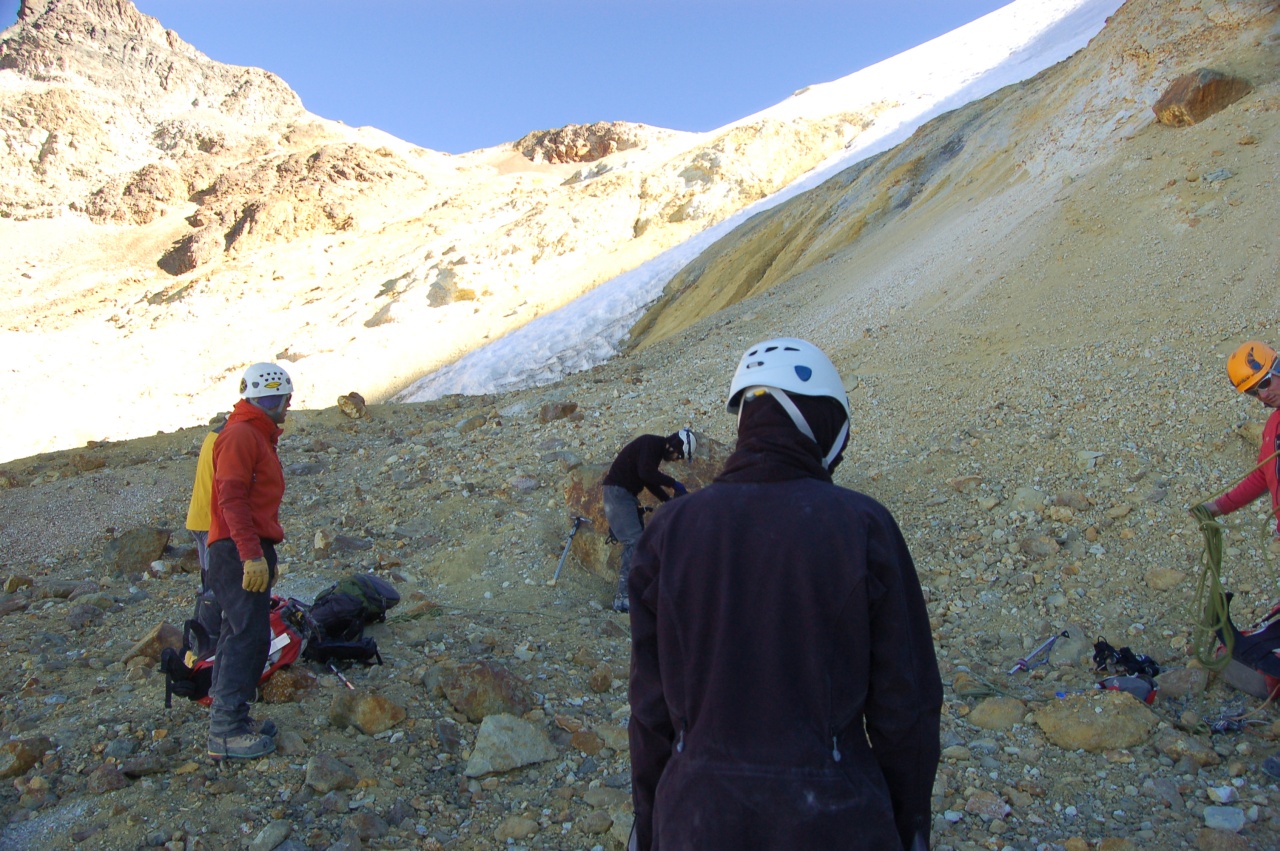On way down to high camp, break below glacier.  1/9/06  9:56am