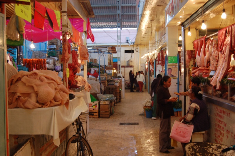 Meat market in Amecameca.  1/7/06  12:37pm