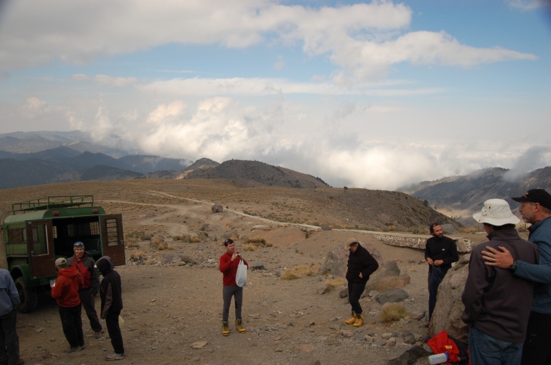 Getting oriented at high camp (~14,000ft).  1/11/06  3:04pm
