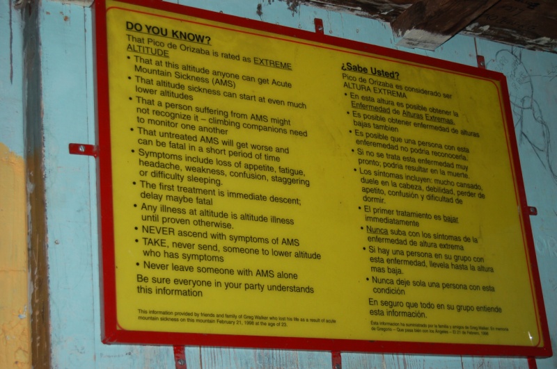 Warning sign in hut.  1/12/06  9:37am